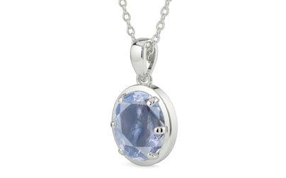 Sterling Silver Ceylon Blue Sapphire Pendant Fine Quality (P8)