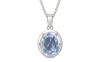 Sterling Silver Ceylon Blue Sapphire Pendant Fine Quality (P8)