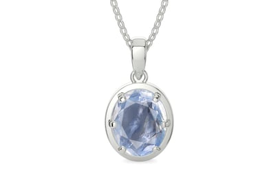 Sterling Silver Ceylon Blue Sapphire Pendant Fine Quality (P8)