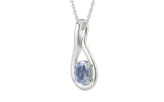 Sterling Silver Ceylon Blue Sapphire Pendant Fine Quality (P9)