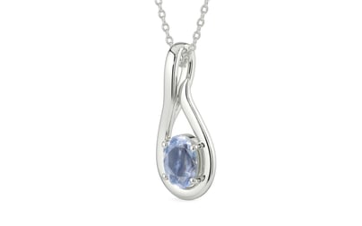 Sterling Silver Ceylon Blue Sapphire Pendant Fine Quality (P9)