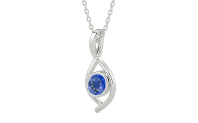 Sterling Silver Ceylon Blue Sapphire Pendant Limited Quality (P1)
