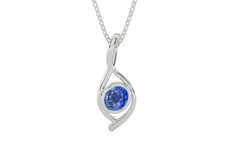 Sterling Silver Ceylon Blue Sapphire Pendant Limited Quality (P1)