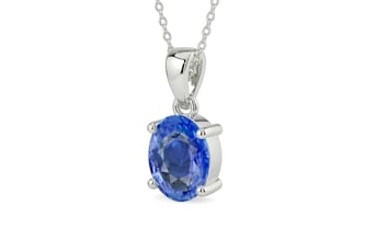 Sterling Silver Ceylon Blue Sapphire Pendant Limited Quality (P10)
