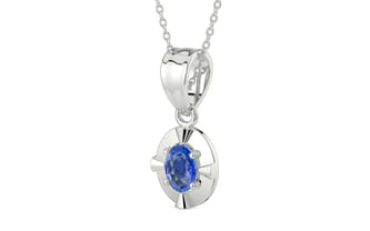 Sterling Silver Ceylon Blue Sapphire Pendant Limited Quality (P11)