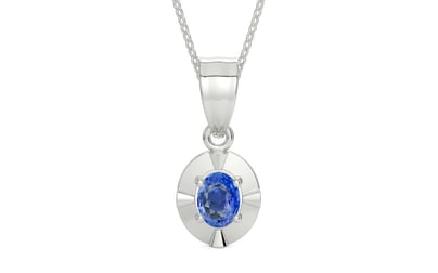 Sterling Silver Ceylon Blue Sapphire Pendant Limited Quality (P11)