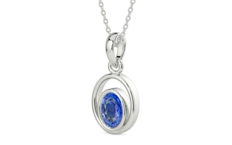 Sterling Silver Ceylon Blue Sapphire Pendant Limited Quality (P12)