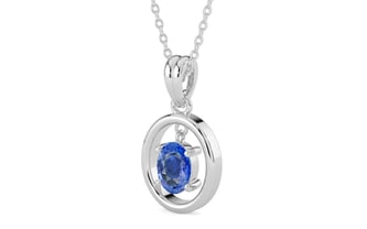 Sterling Silver Ceylon Blue Sapphire Pendant Limited Quality (P2)