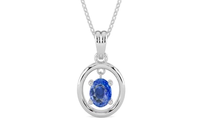 Sterling Silver Ceylon Blue Sapphire Pendant Limited Quality (P2)