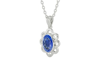 Sterling Silver Ceylon Blue Sapphire Pendant Limited Quality (P3)