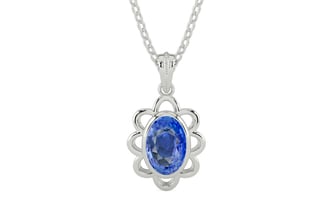 Sterling Silver Ceylon Blue Sapphire Pendant Limited Quality (P3)