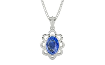 Sterling Silver Ceylon Blue Sapphire Pendant Limited Quality (P3)
