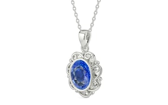 Sterling Silver Ceylon Blue Sapphire Pendant Limited Quality (P5)