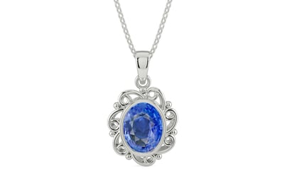 Sterling Silver Ceylon Blue Sapphire Pendant Limited Quality (P5)