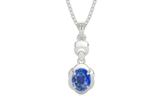 Sterling Silver Ceylon Blue Sapphire Pendant Limited Quality (P6)