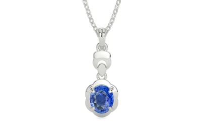 Sterling Silver Ceylon Blue Sapphire Pendant Limited Quality (P6)