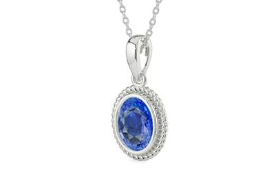 Sterling Silver Ceylon Blue Sapphire Pendant Limited Quality (P7)