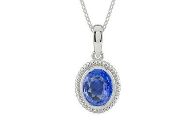 Sterling Silver Ceylon Blue Sapphire Pendant Limited Quality (P7)