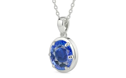 Sterling Silver Ceylon Blue Sapphire Pendant Limited Quality (P8)