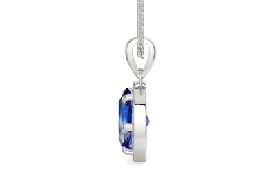 Sterling Silver Ceylon Blue Sapphire Pendant Limited Quality (P8)