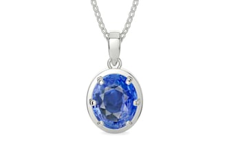 Sterling Silver Ceylon Blue Sapphire Pendant Limited Quality (P8)