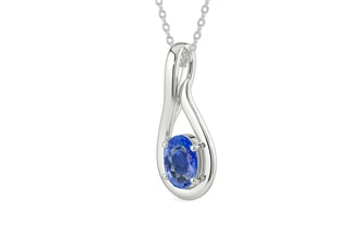 Sterling Silver Ceylon Blue Sapphire Pendant Limited Quality (P9)