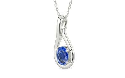 Sterling Silver Ceylon Blue Sapphire Pendant Limited Quality (P9)
