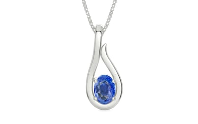 Sterling Silver Ceylon Blue Sapphire Pendant Limited Quality (P9)