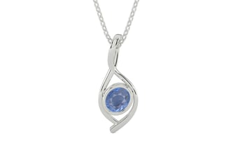 Sterling Silver Ceylon Blue Sapphire Pendant Prime Quality (P1)