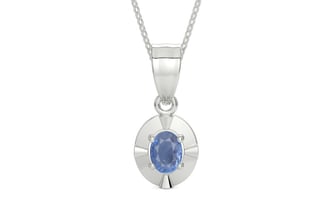 Sterling Silver Ceylon Blue Sapphire Pendant Prime Quality (P11)