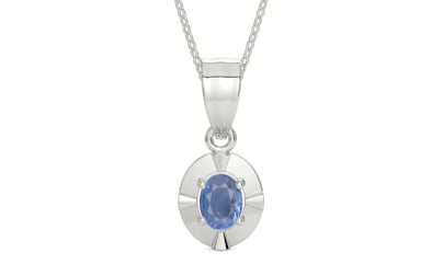 Sterling Silver Ceylon Blue Sapphire Pendant Prime Quality (P11)