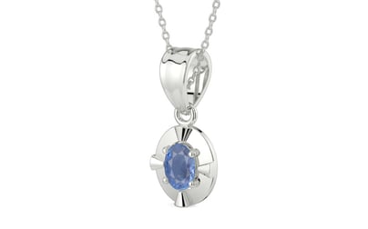 Sterling Silver Ceylon Blue Sapphire Pendant Prime Quality (P11)