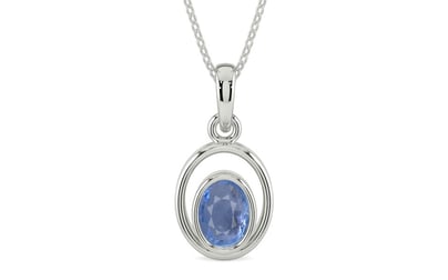 Sterling Silver Ceylon Blue Sapphire Pendant Prime Quality (P12)
