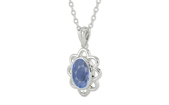 Sterling Silver Ceylon Blue Sapphire Pendant Prime Quality (P3)
