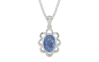 Sterling Silver Ceylon Blue Sapphire Pendant Prime Quality (P3)