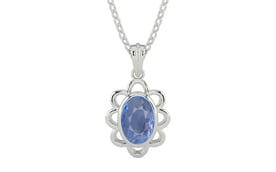 Sterling Silver Ceylon Blue Sapphire Pendant Prime Quality (P3)