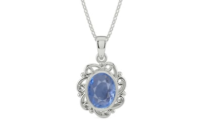 Sterling Silver Ceylon Blue Sapphire Pendant Prime Quality (P5)
