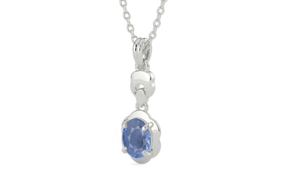 Sterling Silver Ceylon Blue Sapphire Pendant Prime Quality (P6)