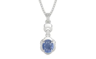 Sterling Silver Ceylon Blue Sapphire Pendant Prime Quality (P6)