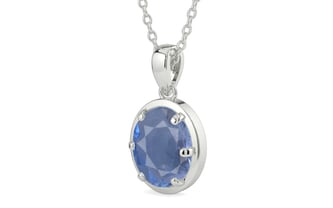 Sterling Silver Ceylon Blue Sapphire Pendant Prime Quality (P8)