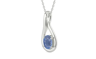 Sterling Silver Ceylon Blue Sapphire Pendant Prime Quality (P9)