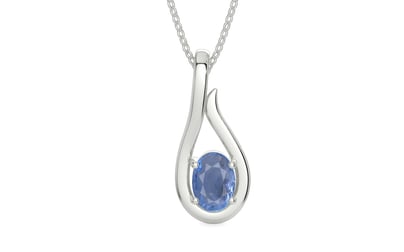 Sterling Silver Ceylon Blue Sapphire Pendant Prime Quality (P9)