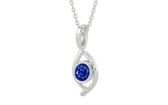 Sterling Silver Ceylon Blue Sapphire Pendant Rare Quality (P1)