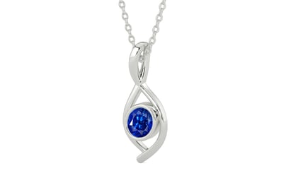 Sterling Silver Ceylon Blue Sapphire Pendant Rare Quality (P1)