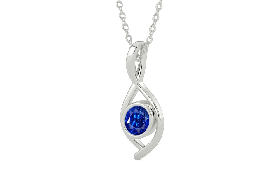 Sterling Silver Ceylon Blue Sapphire Pendant Rare Quality (P1)