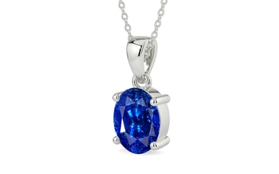 Sterling Silver Ceylon Blue Sapphire Pendant Rare Quality (P10)
