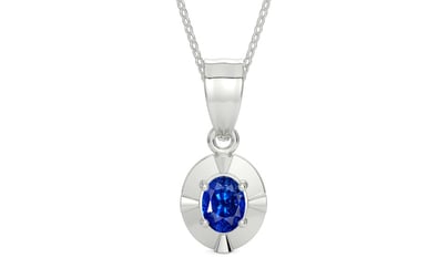 Sterling Silver Ceylon Blue Sapphire Pendant Rare Quality (P11)