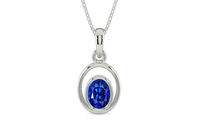 Sterling Silver Ceylon Blue Sapphire Pendant Rare Quality (P12)
