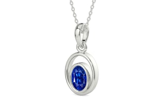 Sterling Silver Ceylon Blue Sapphire Pendant Rare Quality (P12)