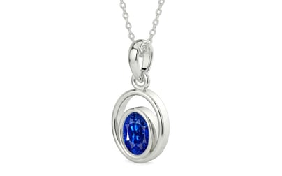 Sterling Silver Ceylon Blue Sapphire Pendant Rare Quality (P12)
